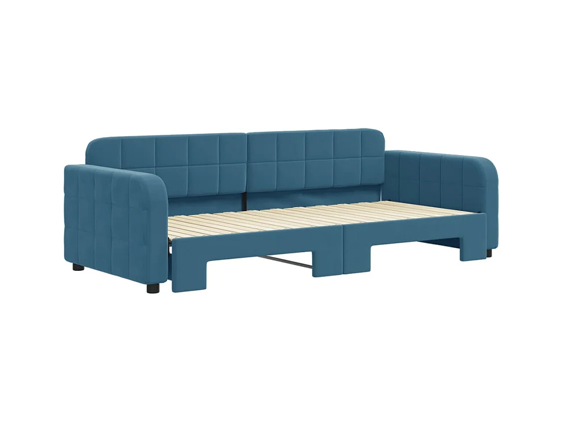 Divano letto con letto estraibile senza materasso blu 90x200 cm
