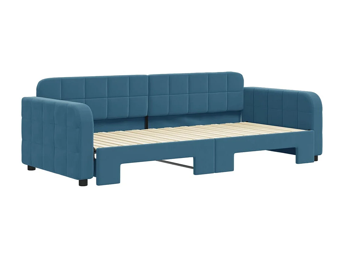 Divano letto con letto estraibile senza materasso blu 90x200 cm