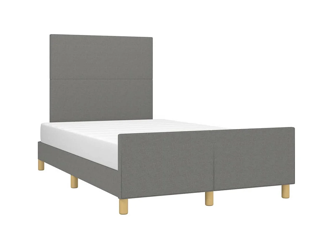 Estructura de cama sin colchón de tela gris oscuro 120x190 cm