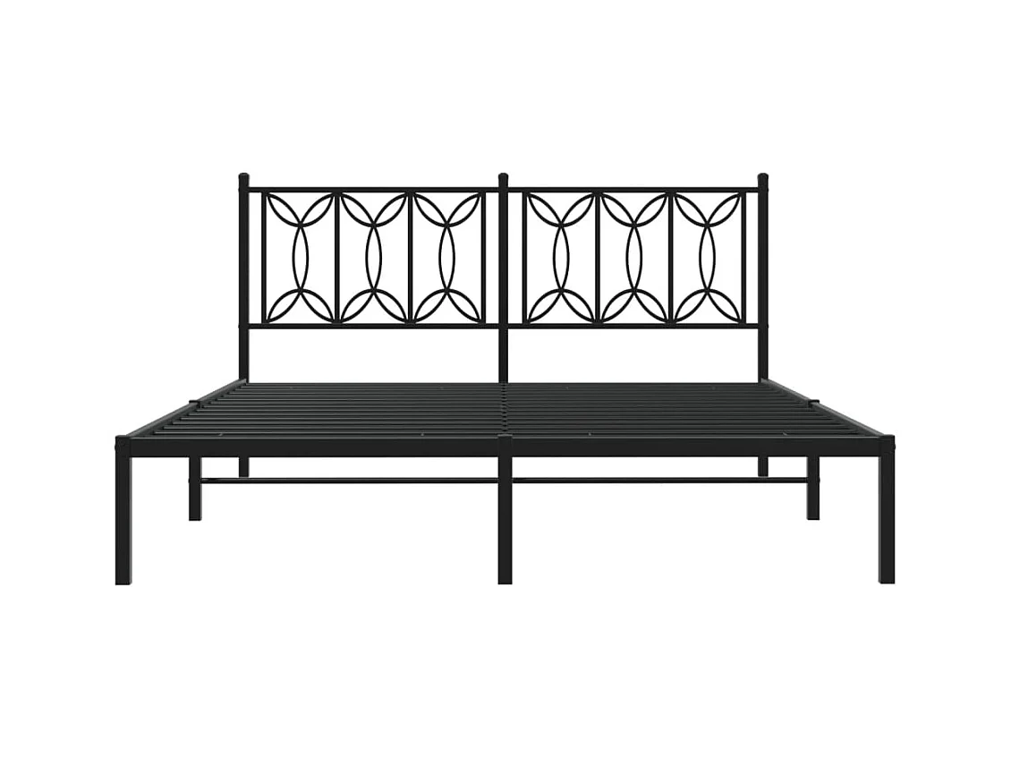 Struttura letto in metallo senza materasso e testiera nera 160x200 cm