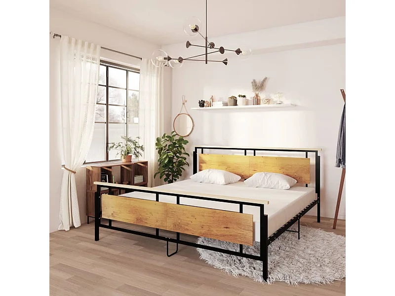 Estructura de cama de metal sin colchón 200x200 cm