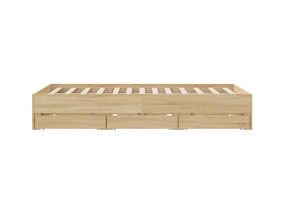 Bedframe met lades zonder matras sonoma eiken 140x200 cm