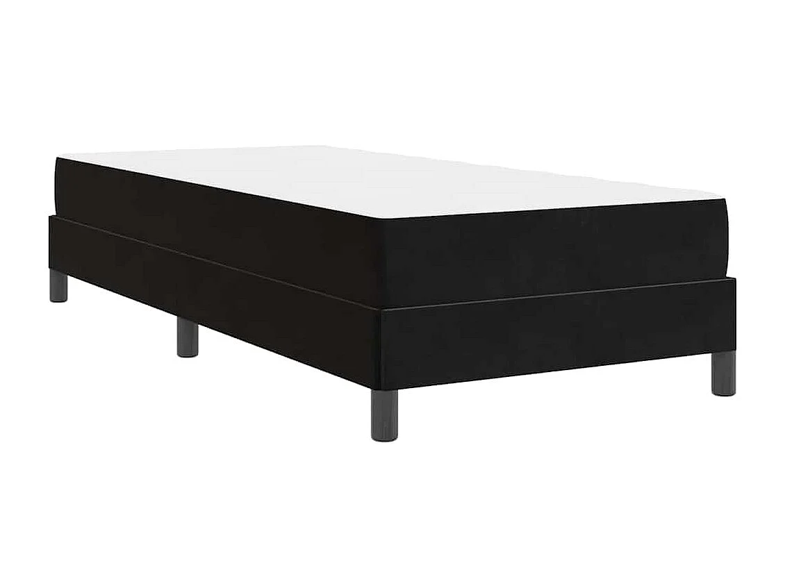 Letto a molle con materasso Nero 90 x 190 cm Velluto