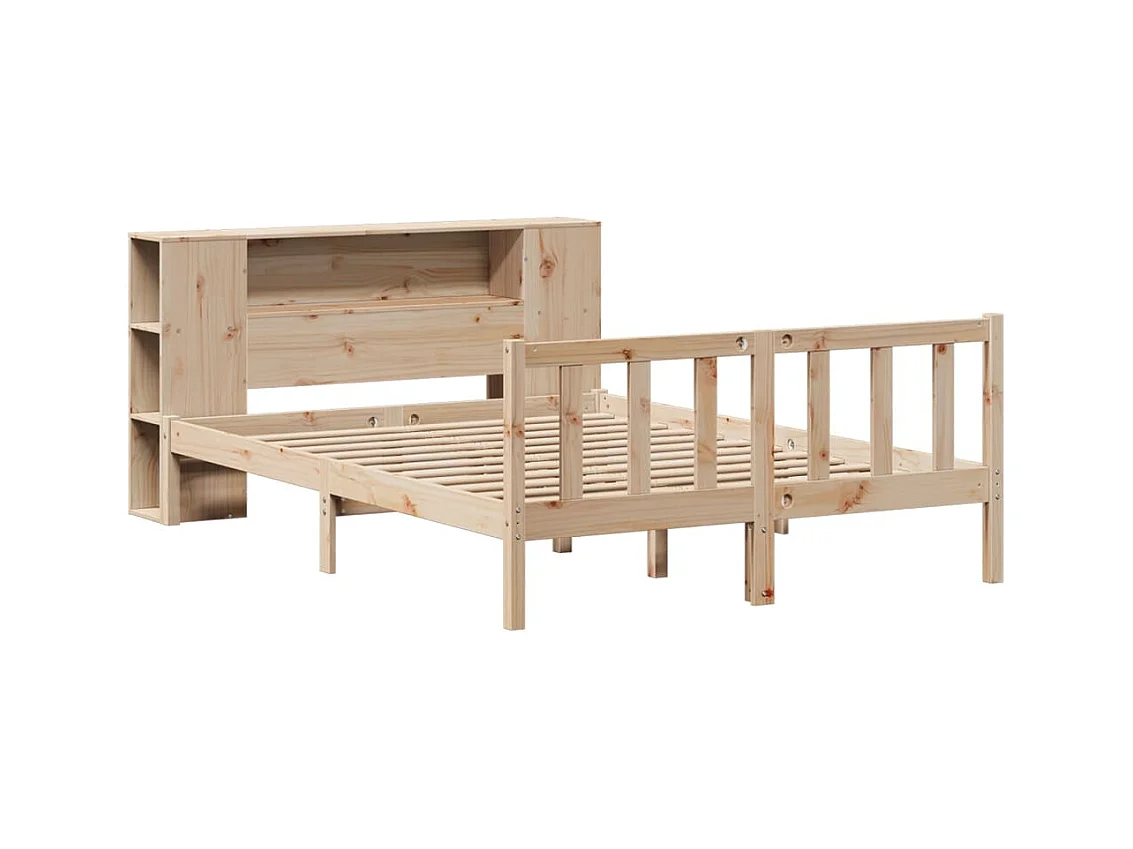 Bibliotheekbed zonder matras 150x200 cm massief grenenhout