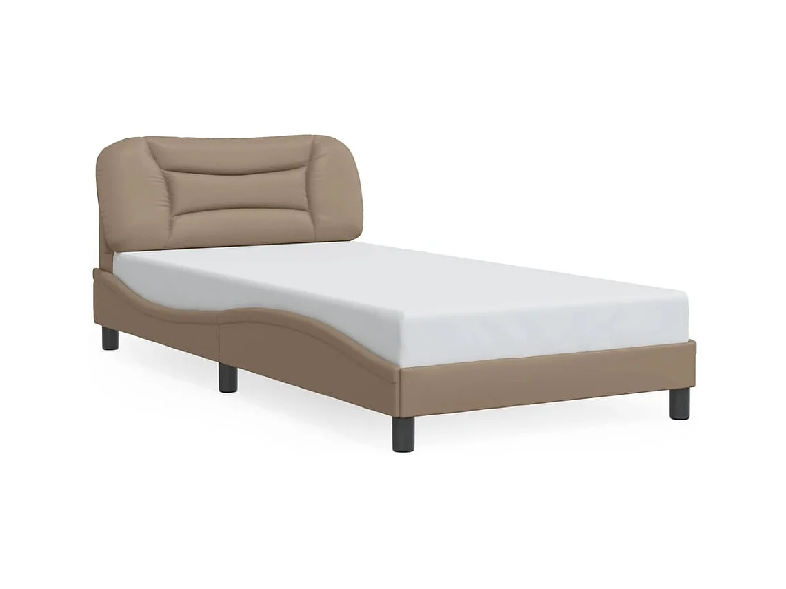 Bedframe met LED zonder matras cappuccino 100x200 cm