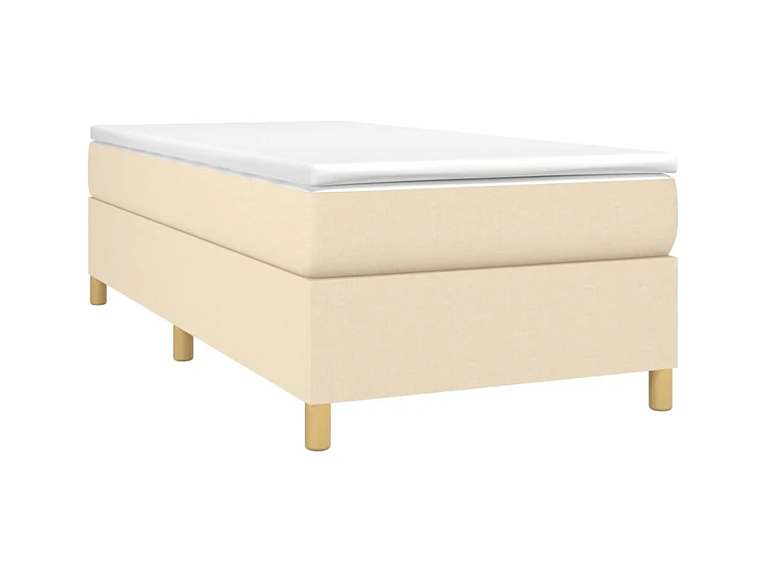 Sommier à lattes de lit avec matelas Crème 80x200 cm Tissu