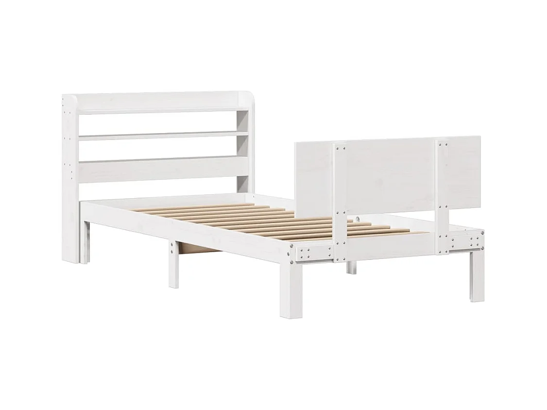 Bedframe met hoofdbord zonder matras wit 100x200 cm