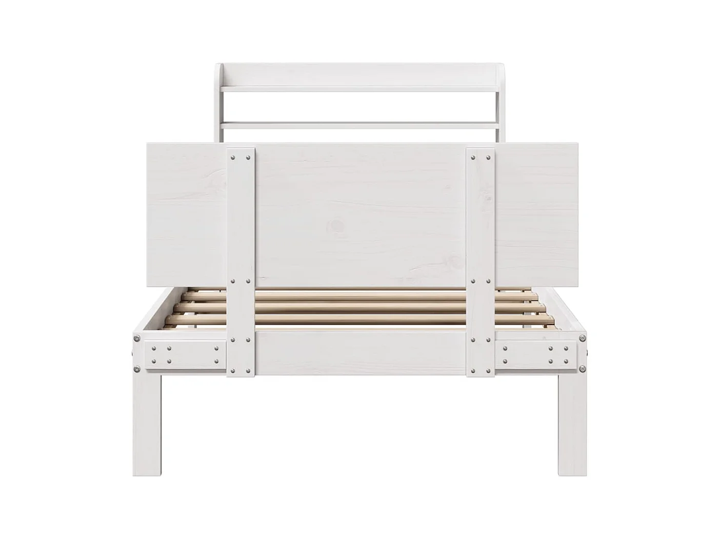 Bedframe met hoofdbord zonder matras wit 100x200 cm