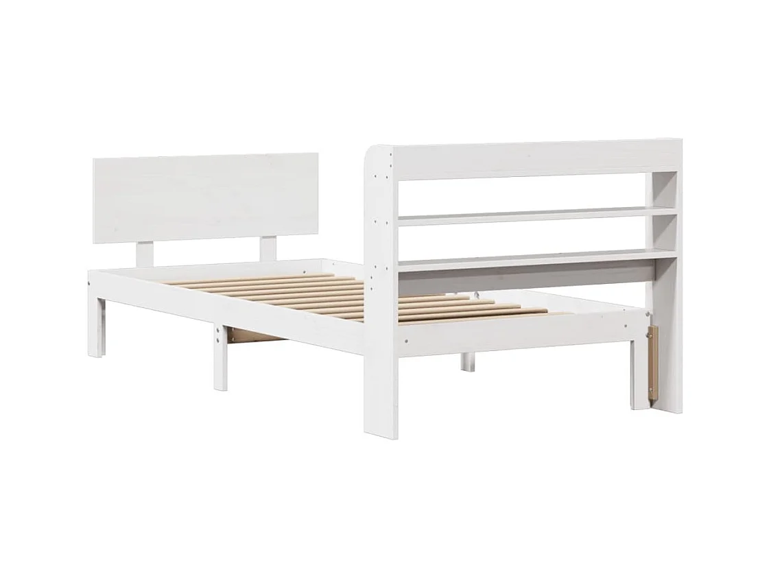 Bedframe met hoofdbord zonder matras wit 100x200 cm