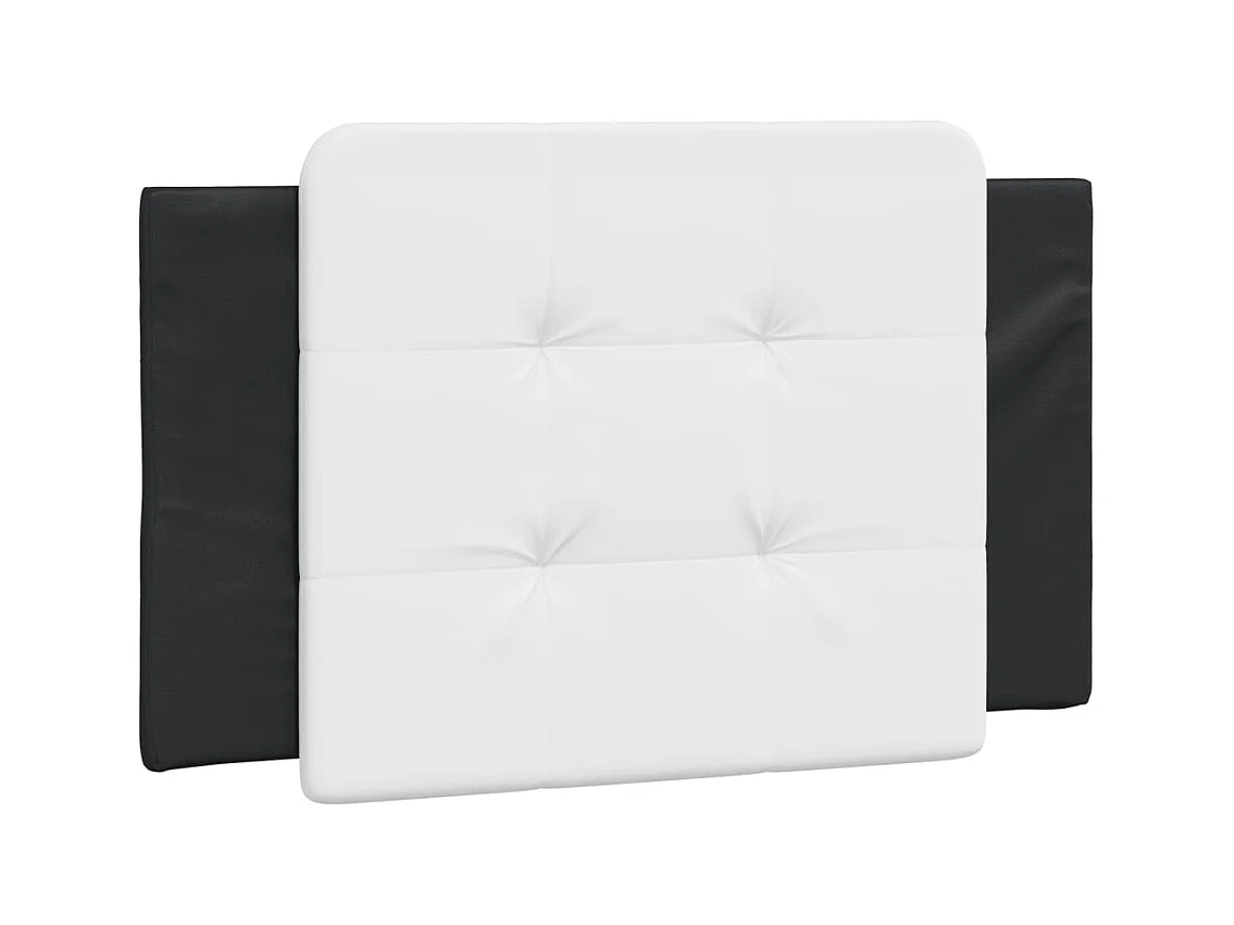 Bed met zwart-witte matras 100x200 cm imitatieleer