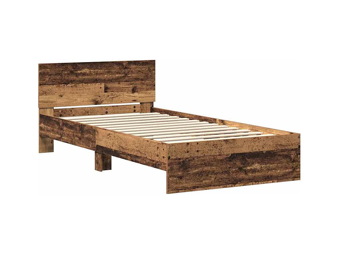 Struttura letto con testiera in legno antico 100 x 200 cm