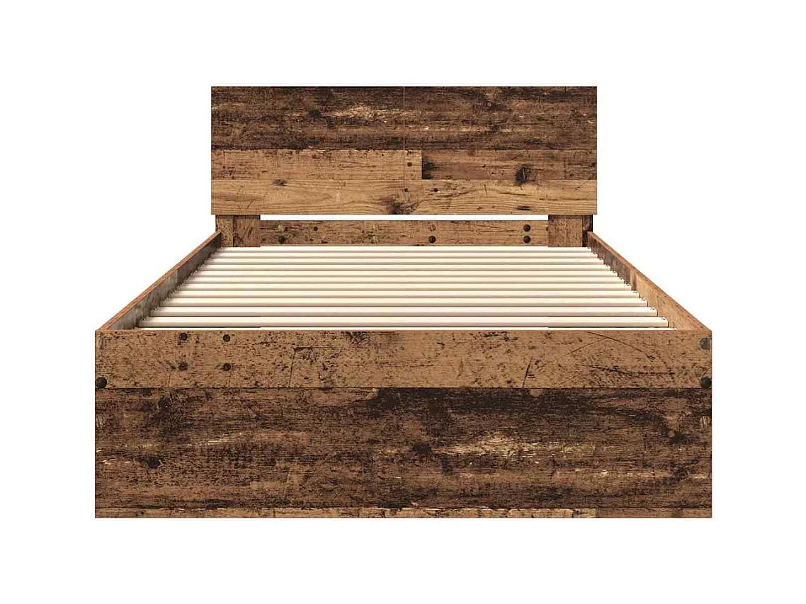 Struttura letto con testiera in legno antico 100 x 200 cm