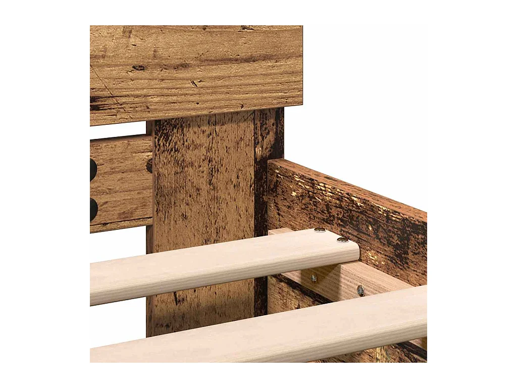Struttura letto con testiera in legno antico 100 x 200 cm