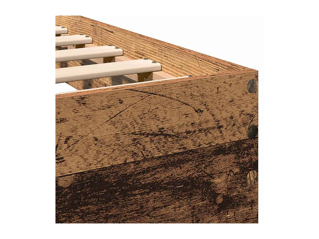 Struttura letto con testiera in legno antico 100 x 200 cm