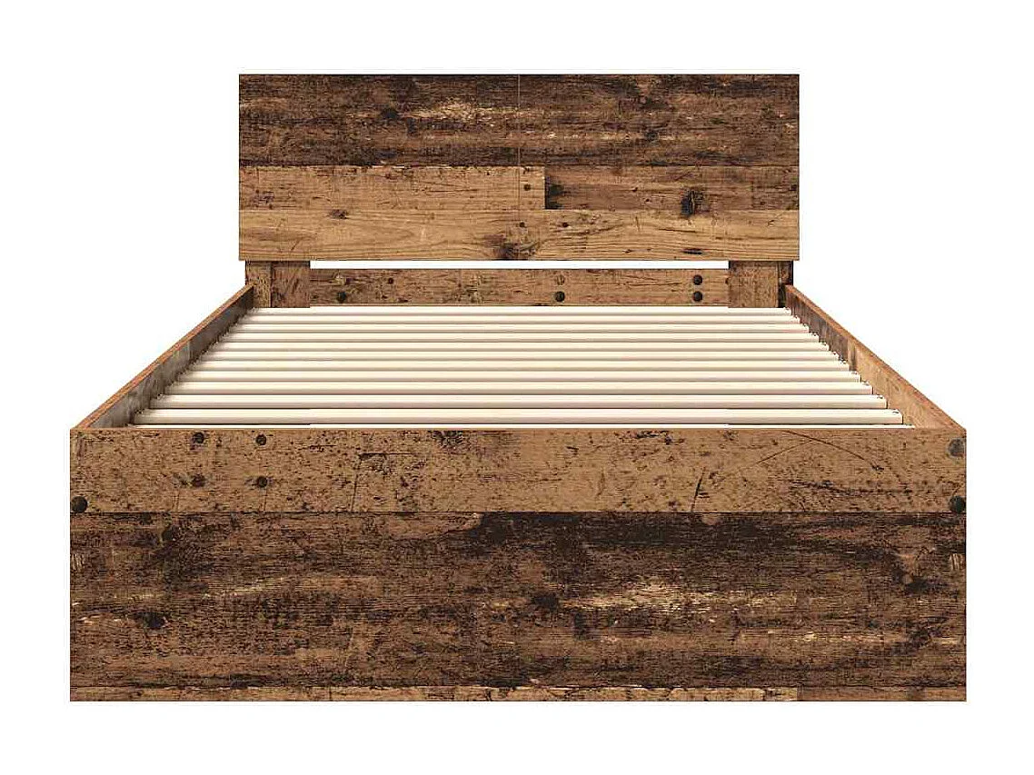Bettgestell mit Kopfteil Antikholz 100 x 200 cm