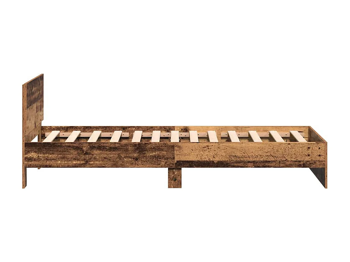 Bettgestell mit Kopfteil Antikholz 100 x 200 cm