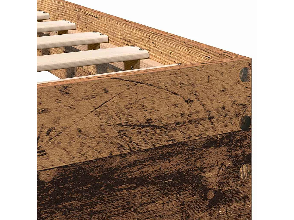 Bettgestell mit Kopfteil Antikholz 100 x 200 cm