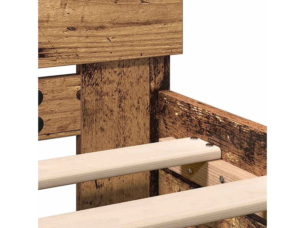 Bettgestell mit Kopfteil Antikholz 100 x 200 cm