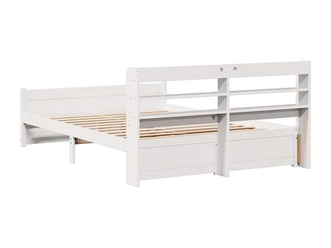 Bedframe met hoofdbord zonder matras wit 150x200 cm