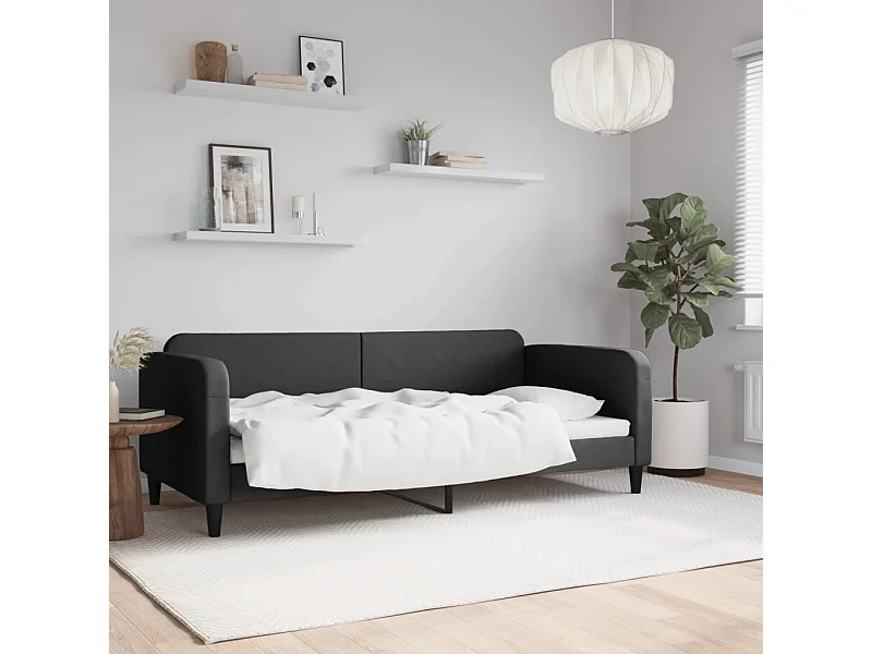 Daybed zonder matras zwart 90x200 cm stof