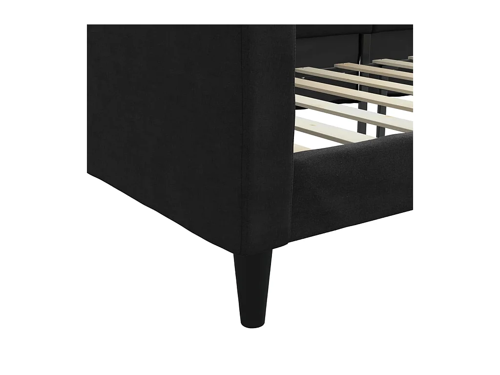 Daybed zonder matras zwart 90x200 cm stof