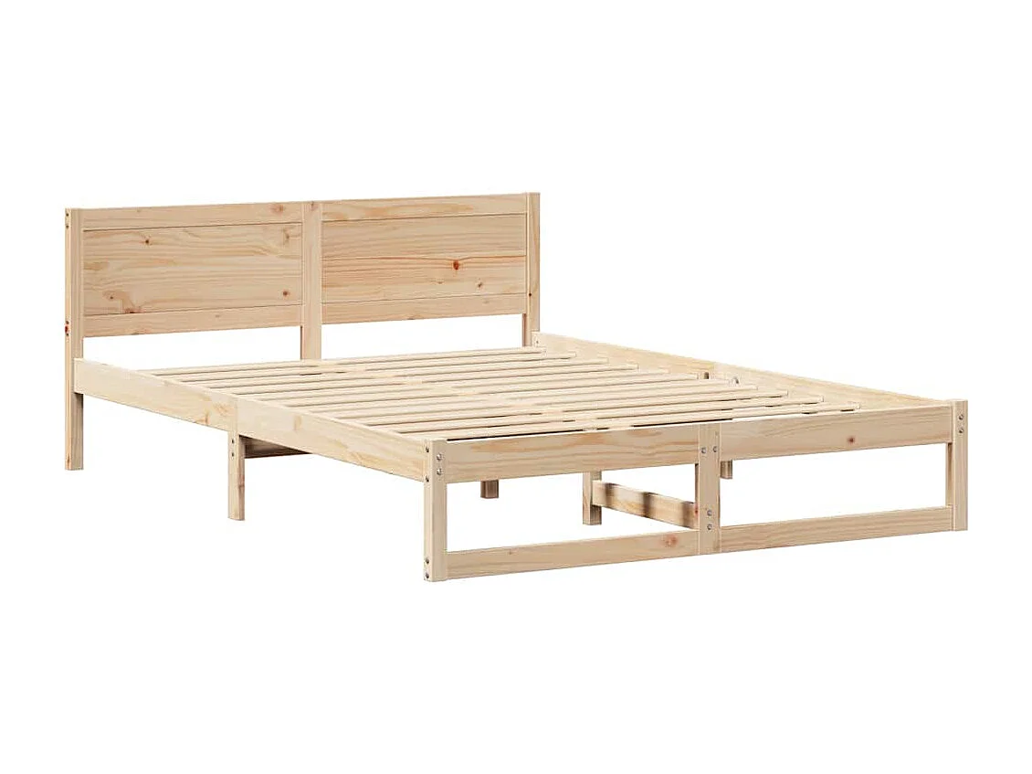 Cadre de lit Marron 150 x 200 cm Bois de pin massif