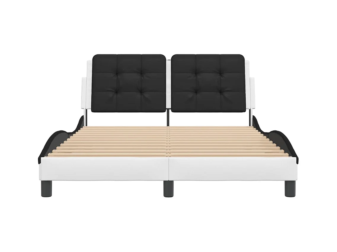 Bedframe met LED zonder matras wit en zwart 120x200 cm