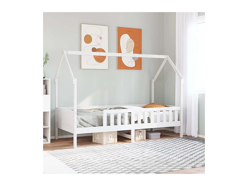 Kinderbedframe huisvorm zonder matras grenen