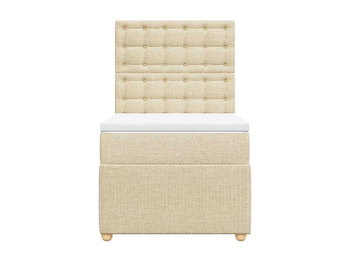 Lattenbodem met matras Crème 90x200 cm Stof