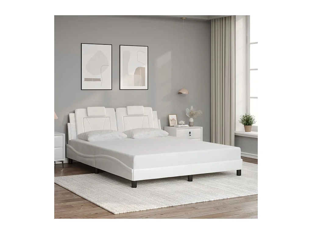 Bedframe zonder matras wit 160x200 cm kunstleer
