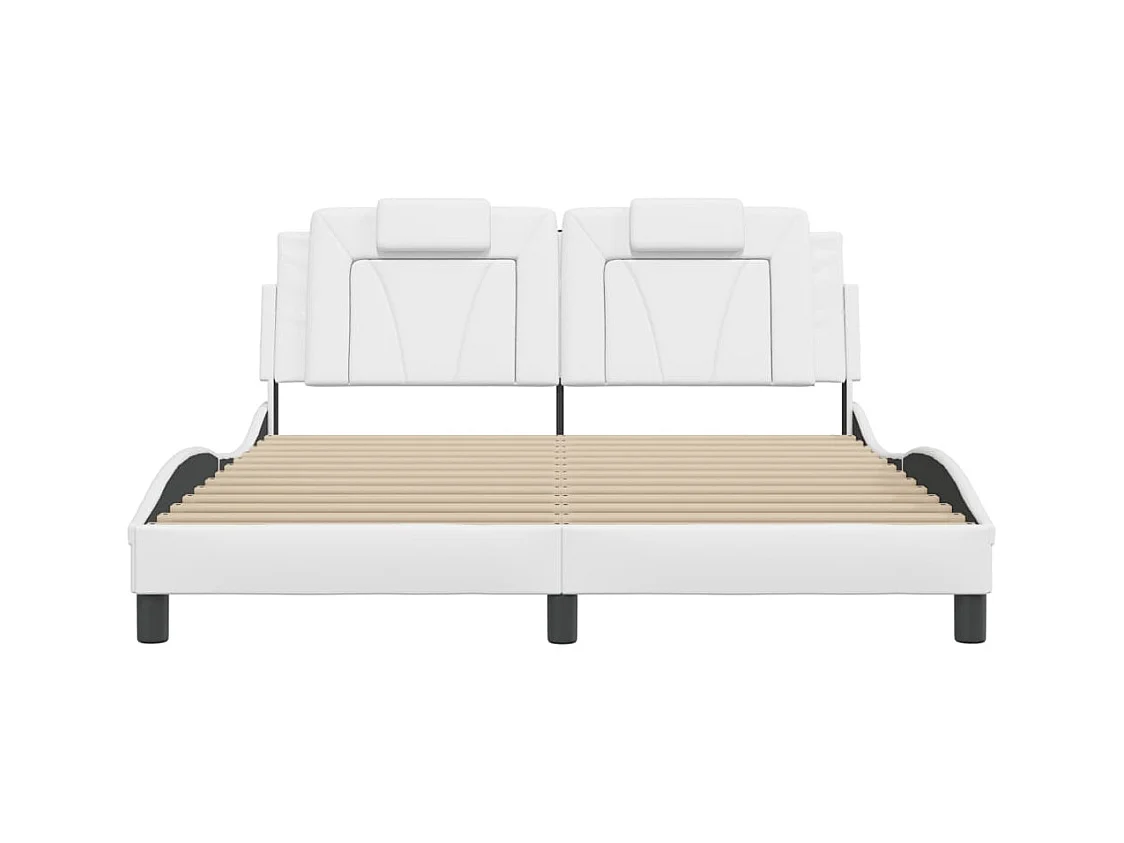 Bedframe zonder matras wit 160x200 cm kunstleer