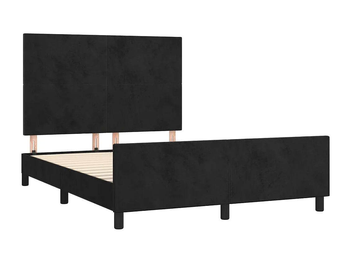 Cadre de lit sans matelas noir 140x200 cm velours
