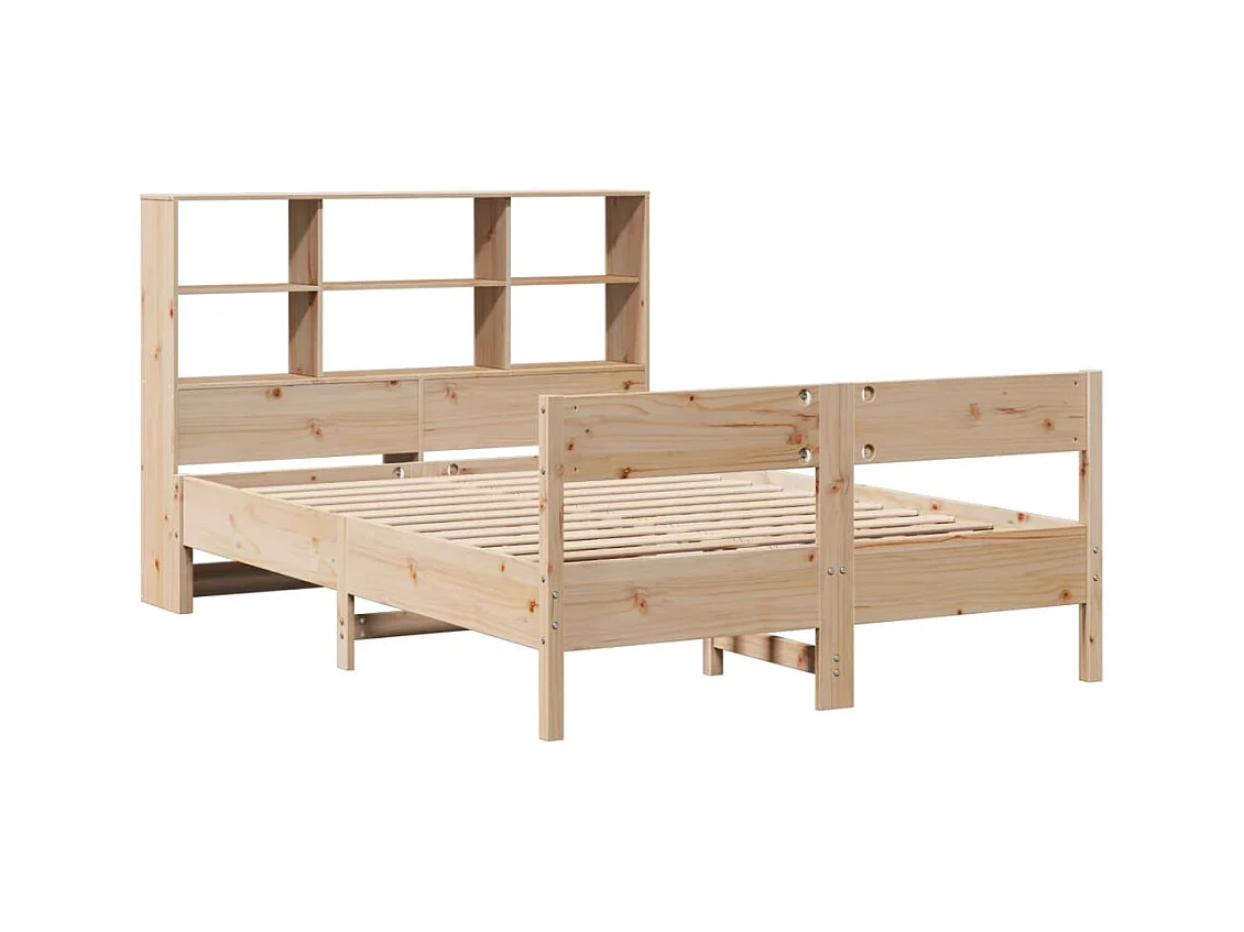 Bibliotheksbett ohne Matratze 140x200 cm Massivholz Kiefer
