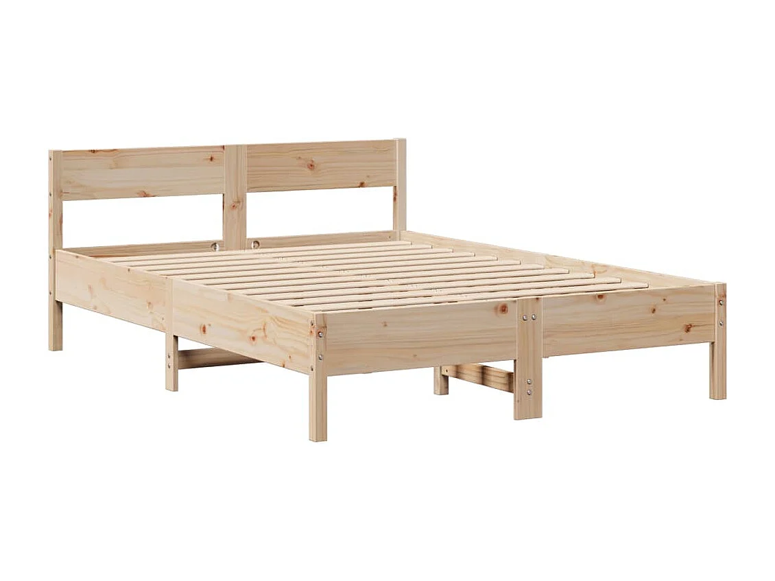 Bibliotheksbett ohne Matratze 140x200 cm Massivholz Kiefer