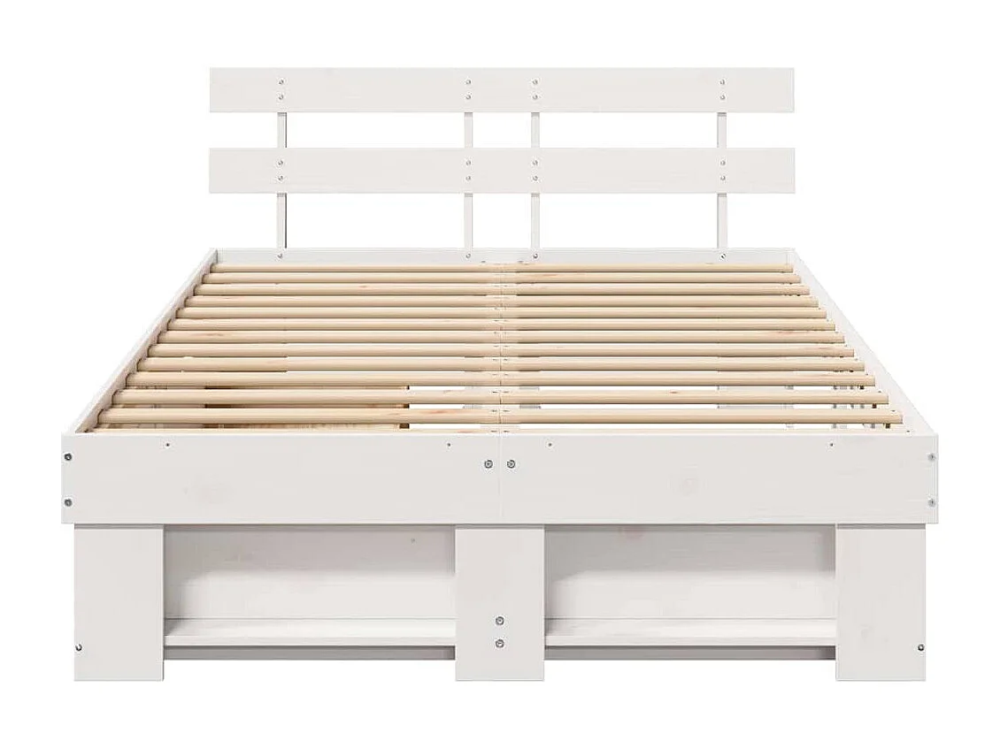 Estructura de cama con cajón Blanco 140 x 190 cm Madera maciza de pino