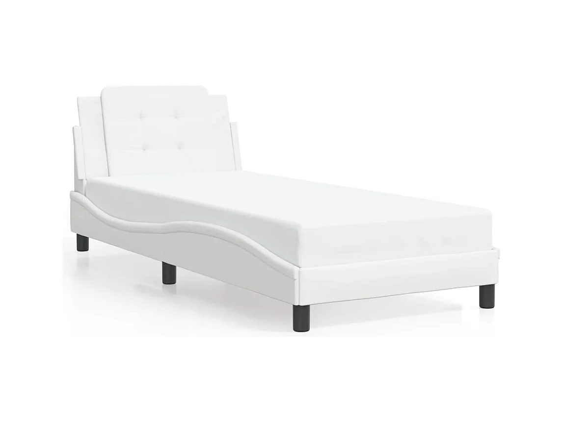 Estructura de cama con LED sin colchón blanco 100x200 cm