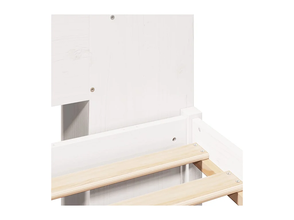 Cama biblioteca sin colchón blanca 120x190 cm madera maciza de pino