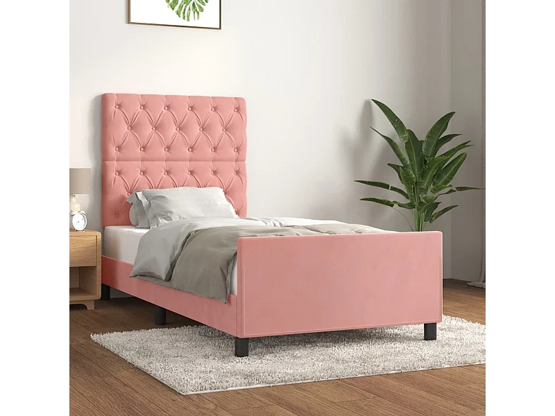 Bedframe zonder matras roze 80x200 cm fluweel