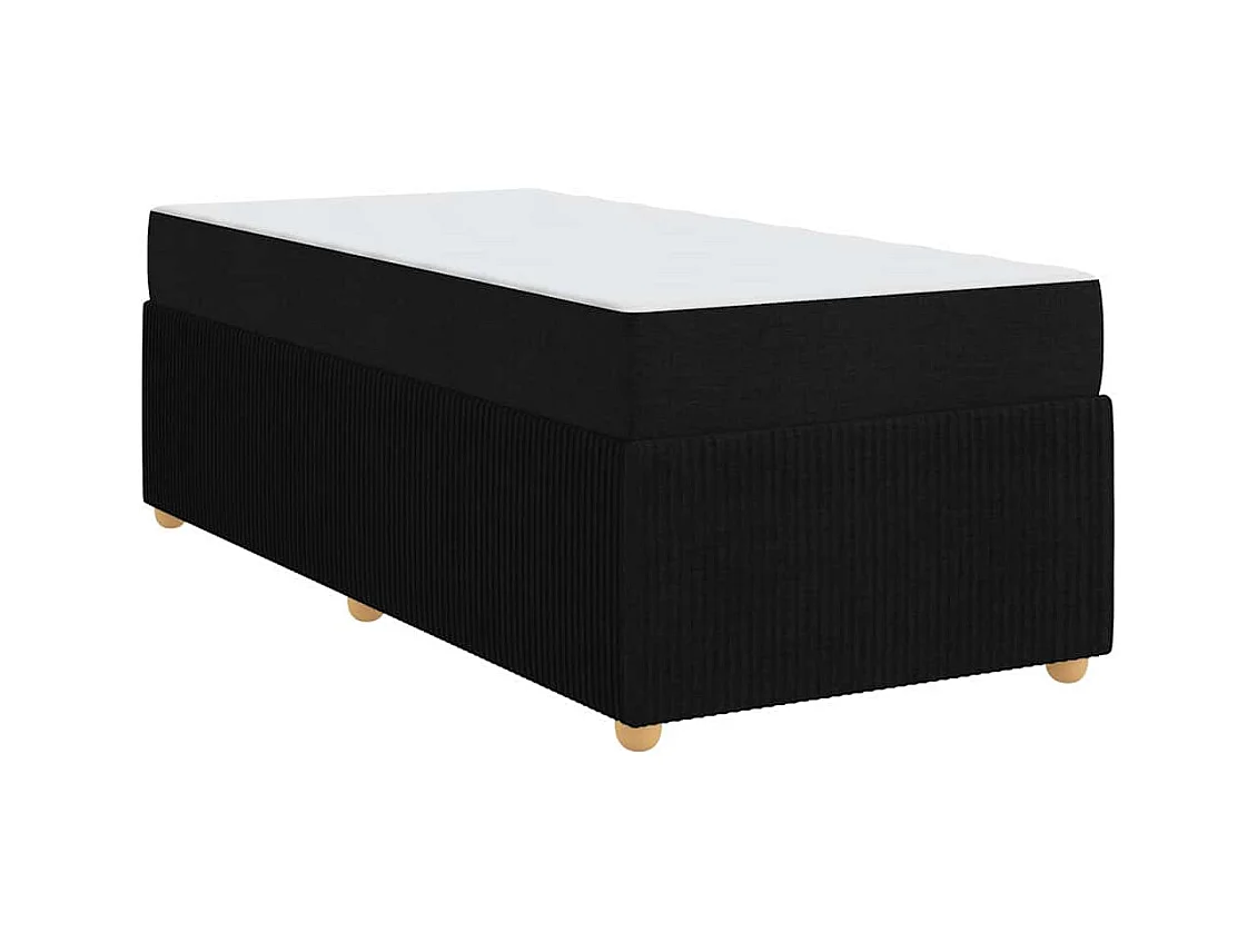Cadre de lit avec matelas avec matelas Noir 100 x 200 cm tissu