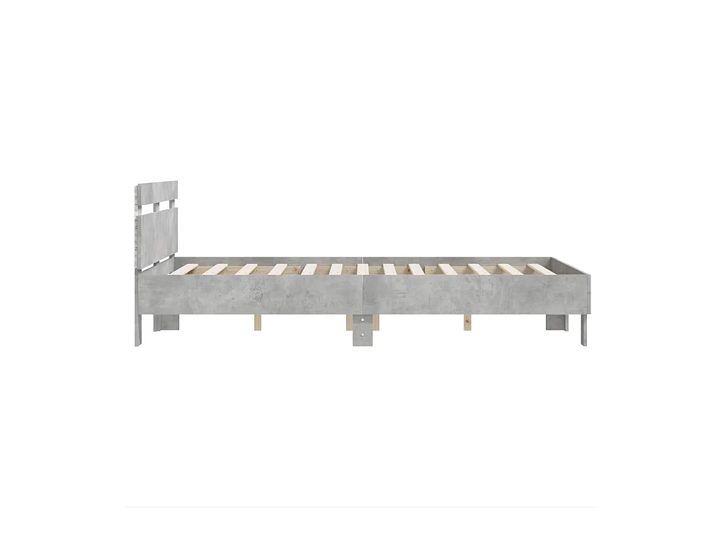 Bedframe met LED zonder matras betongrijs 120x190 cm