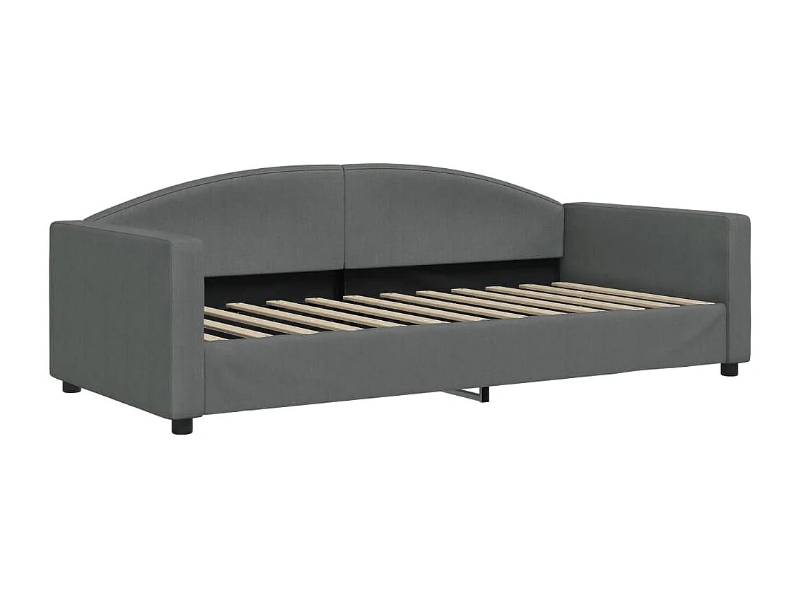 Lit de repos sans matelas gris foncé 90x200 cm tissu