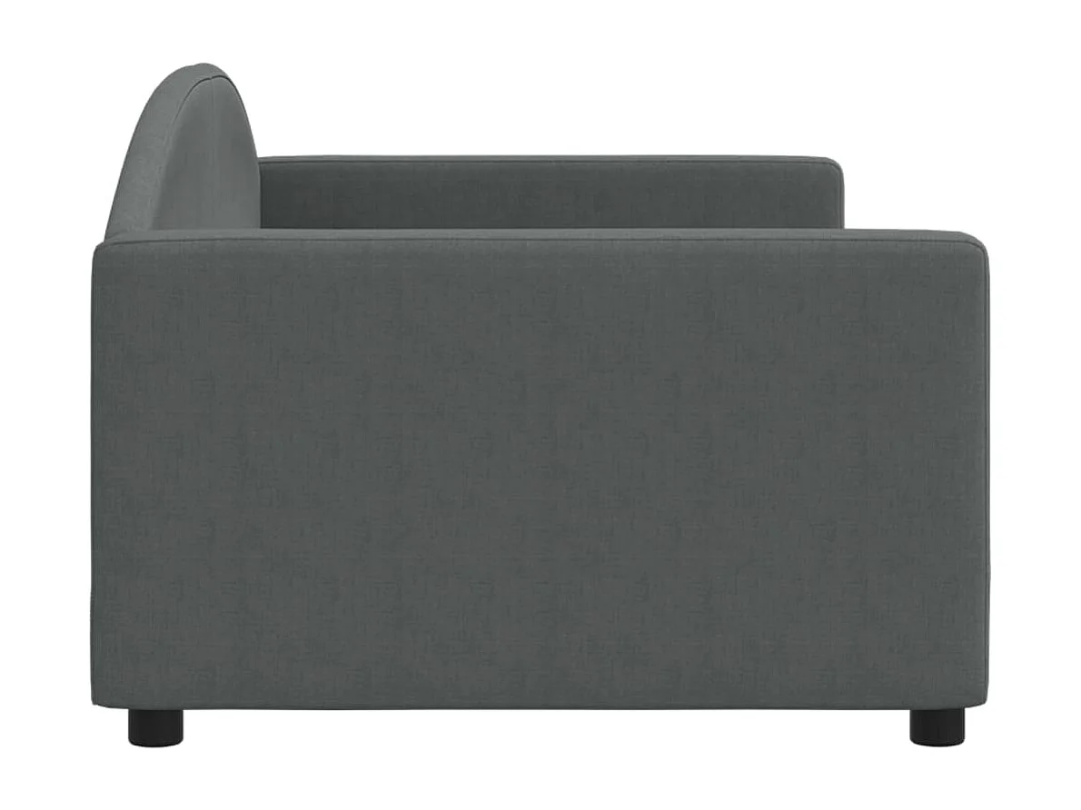 Lit de repos sans matelas gris foncé 90x200 cm tissu