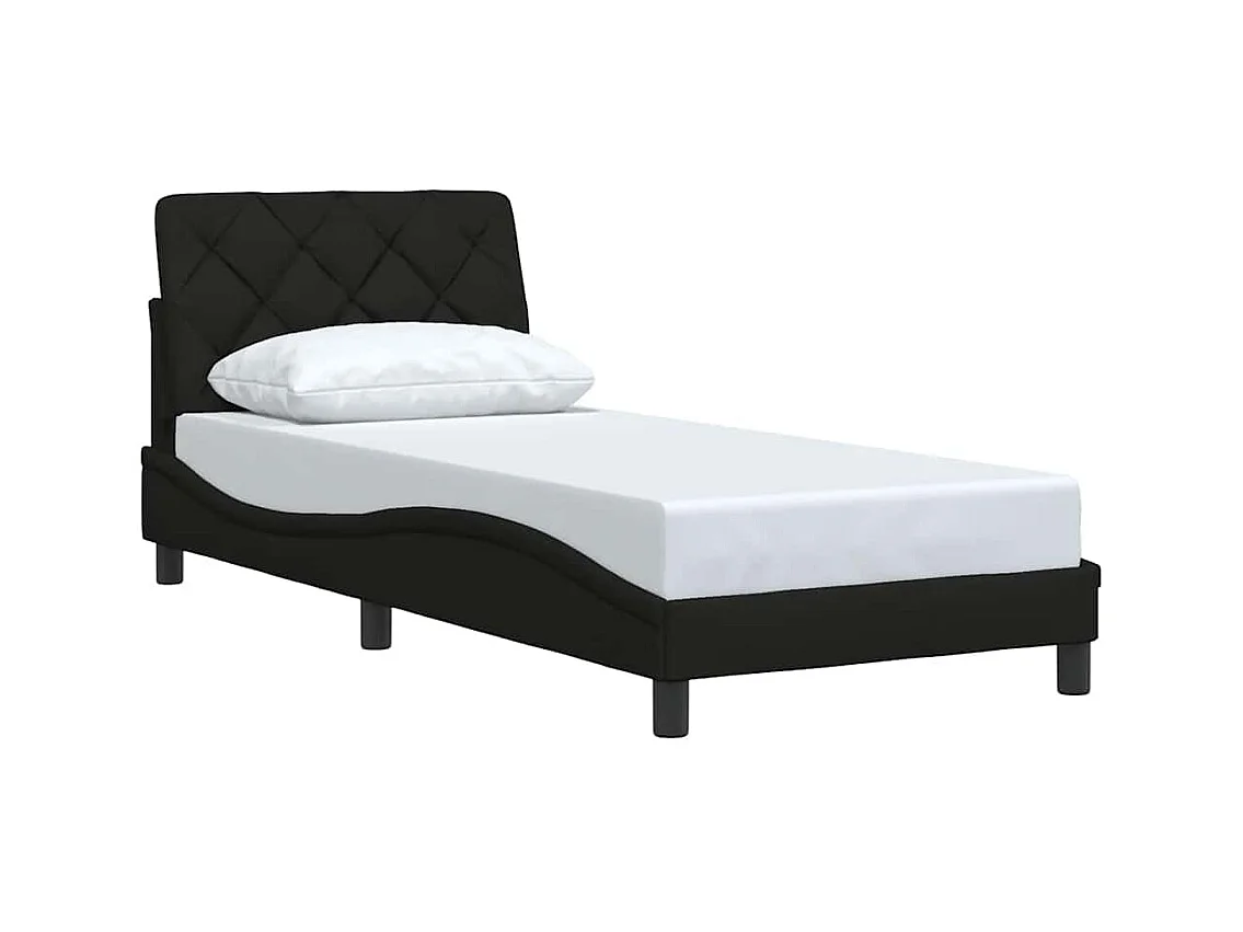 Cadre de lit sans matelas noir 90x190 cm tissu