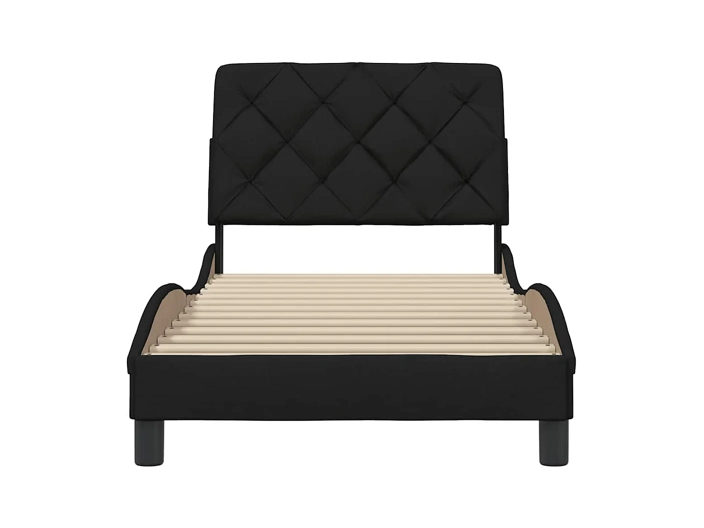 Cadre de lit sans matelas noir 90x190 cm tissu