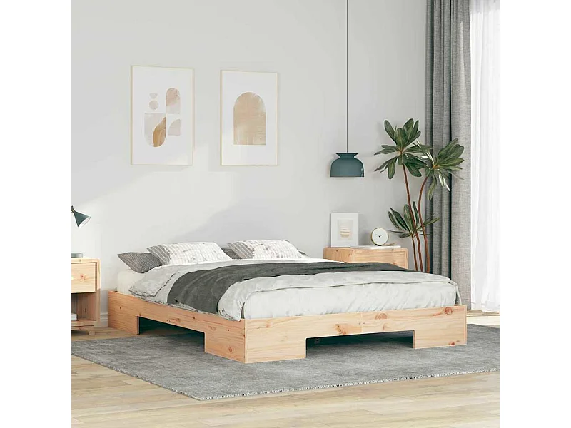 Hochbeetgestell Braun 140 x 200 cm Massivholz Kiefer