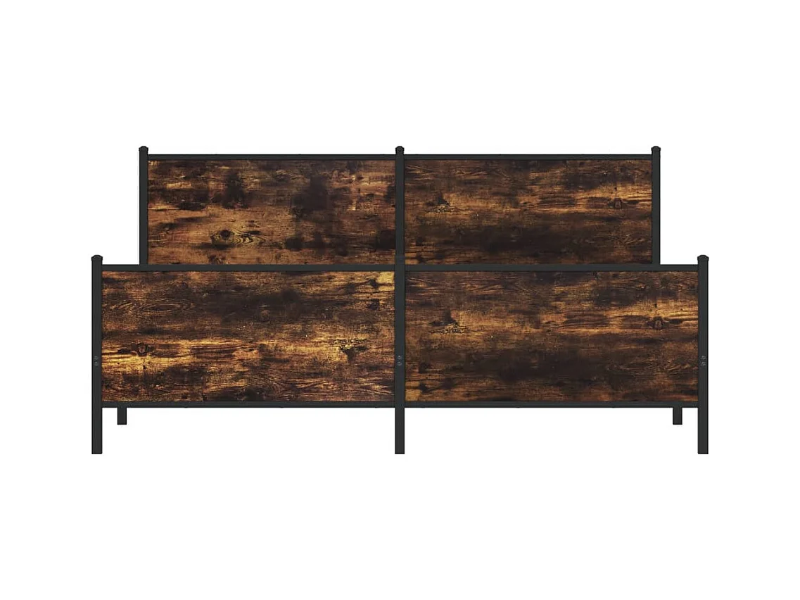 Metalen bedframe zonder matras gerookt eiken 180x200 cm