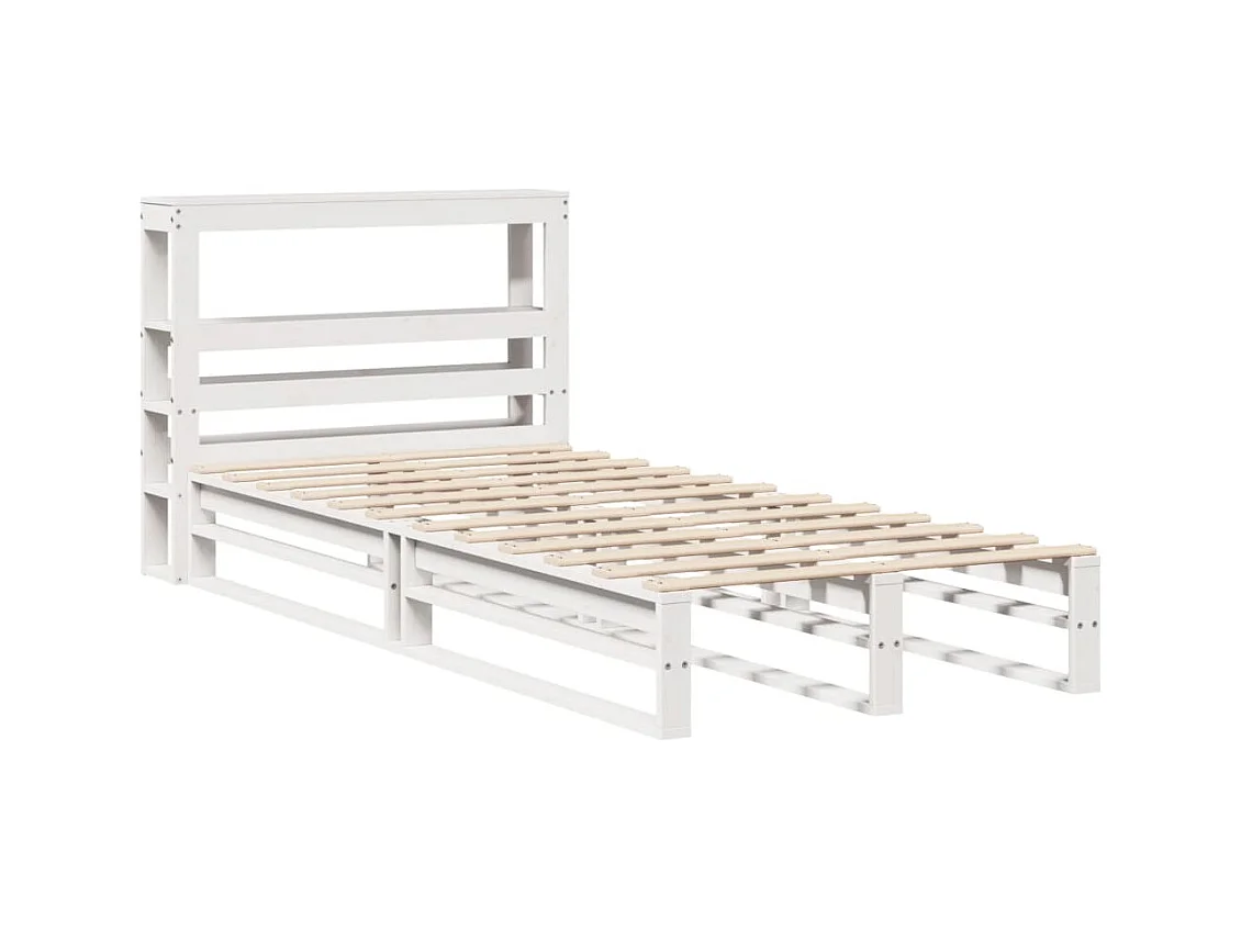 Cadre de lit sans matelas blanc 90x190 cm bois de pin massif