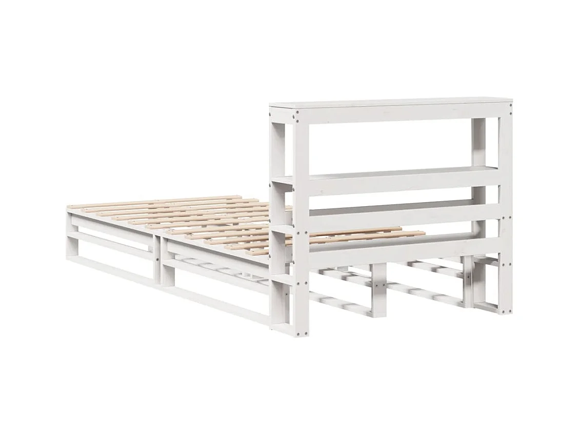 Cadre de lit sans matelas blanc 90x190 cm bois de pin massif