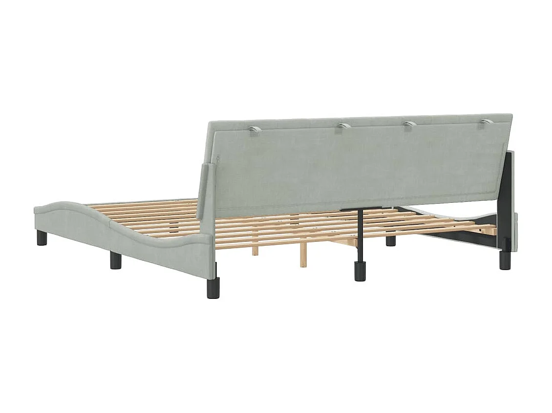 Cadre de lit sans matelas gris clair 180x200 cm velours