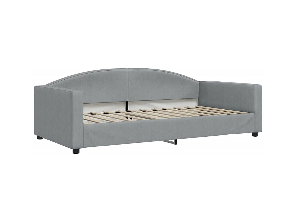 Hellgraues Tagesbett 100x200 cm Stoff